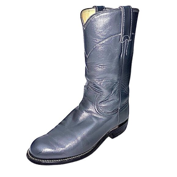 Justin Ropers Cowboy Women’s Gray Boots Size 5 C Pre-Owned L3506 Made In USA - Picture 2 of 9